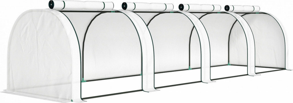 Zahradní fóliovník 395 x 100 x 80 cm| zelený + bílý