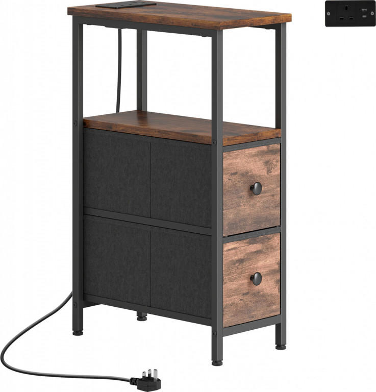 Konferenční stolek s nabíjecí stanicí | hnědý