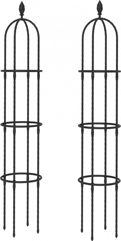 Zahradní podpěra pro popínavé rostliny sada 2 ks 174 cm | černá