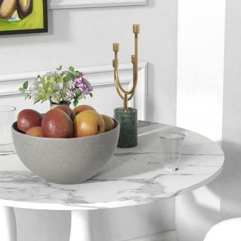 Jídelní stůl pro 4 osoby průměr 70 cm | bílý č.6