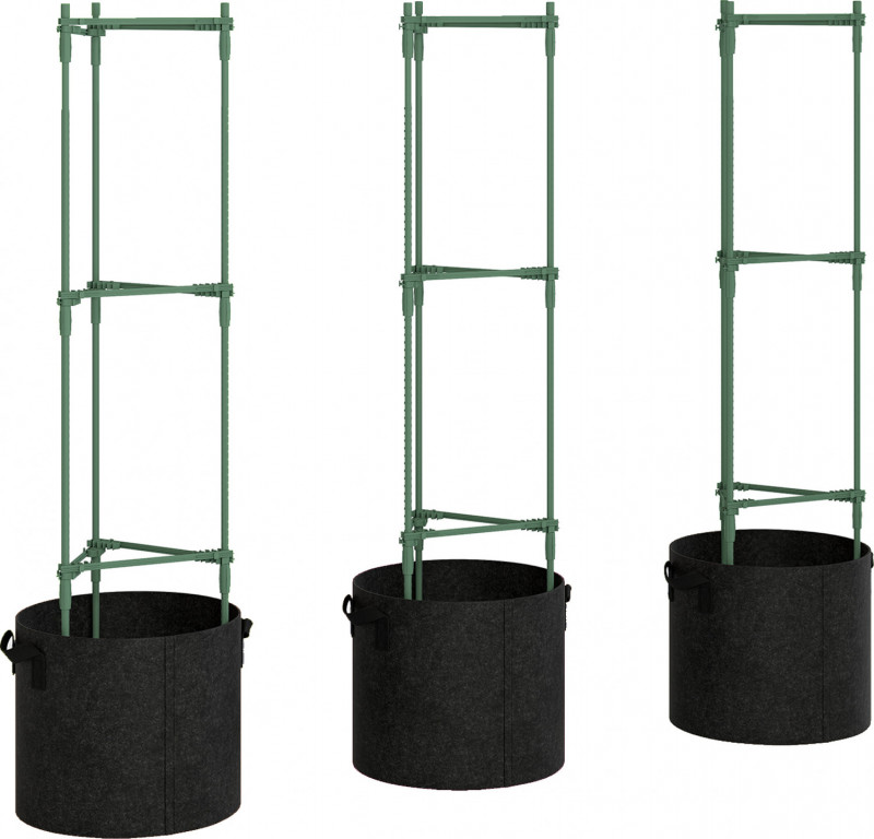 Vyvýšený záhon s mříží 35 x 35 x 120 cm | zelený