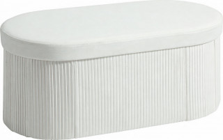 Skládací čalouněná lavice 76 x 38 x 35 cm | bílá č.1