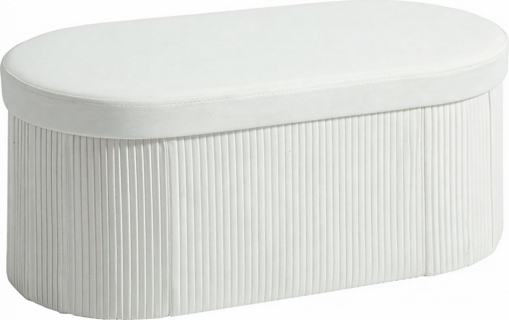 Skládací čalouněná lavice 76 x 38 x 35 cm | bílá