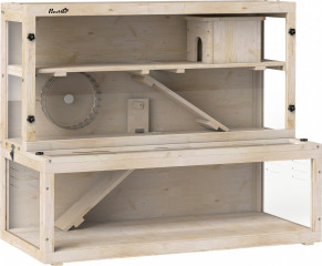 Dřevěná klec pro křečky 100 x 50 x 84 cm | přírodní č.1