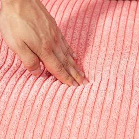 Čalouněná pohovka s manšestrovým vzhledem 117 x 56,5 x 77 cm | růžová č.5