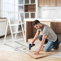 Skládací žebřík 66,3x41,5x104,6 cm | bílý č.3