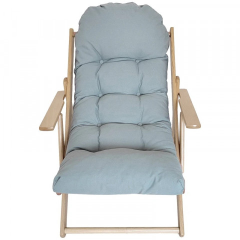 Naklápěcí dřevěné křeslo se silným polstrovaným polštářem, 71 x 89 x 96 cm | šedé č.6