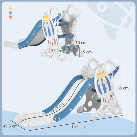 Dětská skluzavka, 157 x 46,5 x 80 cm | modrá č.4