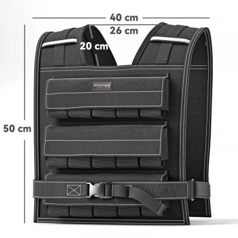 Nastavitelná zátěžová vesta, 15 kg | černá č.3