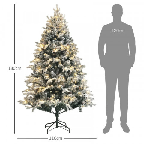 Umělý zasněžený vánoční stromek 180 cm s 793 hroty | zelený + bílý č.5
