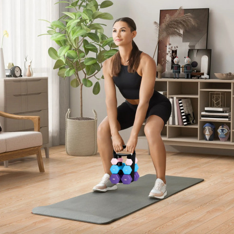 Sada 6 činek se skládacím stojanem | růžová + modrá + tyrkysová č.2