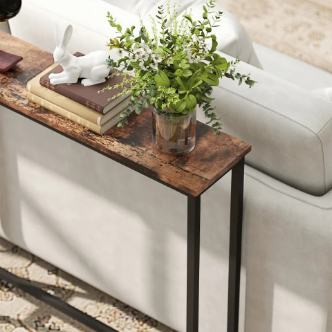 Předsíňový stolek s integrovanou nabíjecí stanicí, 160 x 20 x 80 cm | rustikálně hnědý č.4