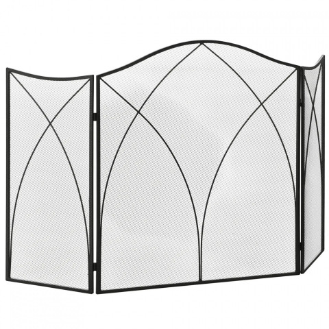 Skládací krbová mřížka se 3 panely 108x76x2 cm | černá č.3