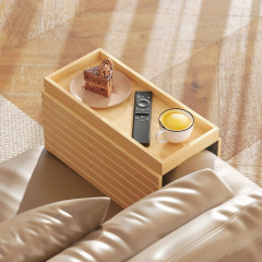 Bambusový skládací podnos na pohovku s držákem nápojů | přírodní č.3