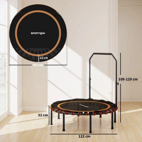 Skládací fitness trampolína, průměr 122 cm | oranžová č.4