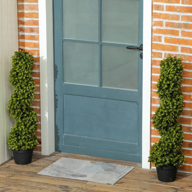 Sada 2 umělých spirálovitých eukalyptů 90 cm | zelená