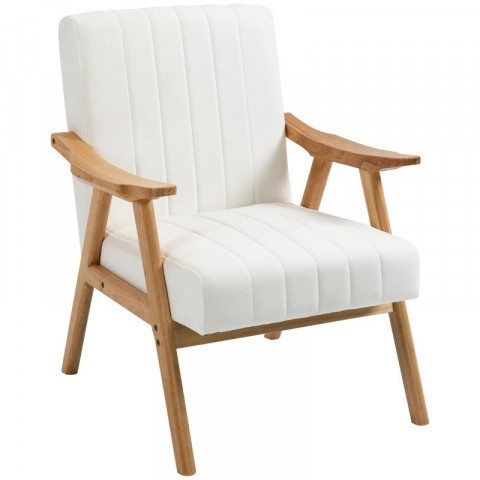 Čalouněné křeslo v sametovém vzhledu 68x74x82 cm | krémové č.2