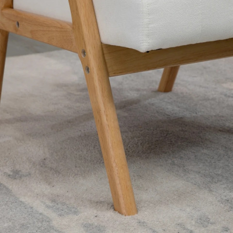 Čalouněné křeslo v sametovém vzhledu 68x74x82 cm | krémové č.6