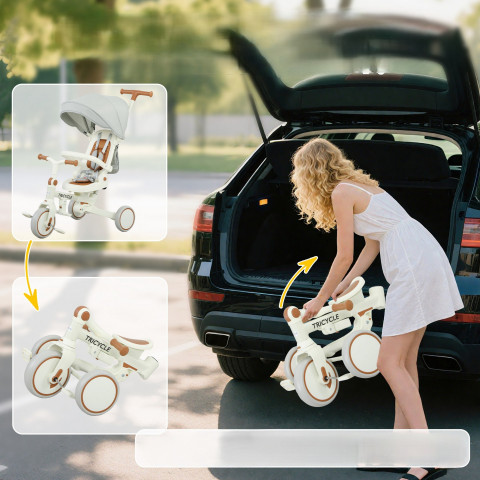 Tříkolka 5v1 | krémově bílá č.4