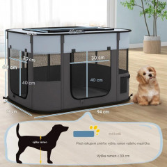 Skládací bouda pro štěňata, 94 x 74 x 60 cm | šedá č.3