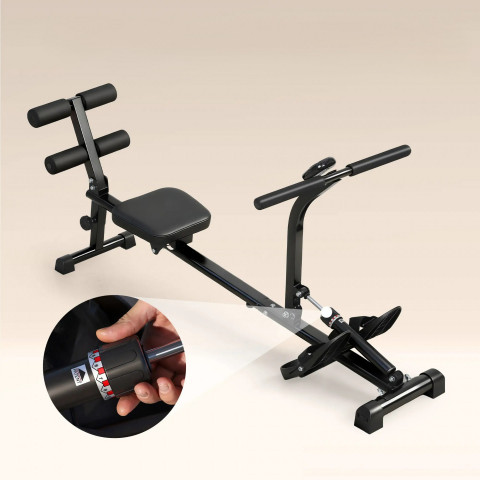 Veslovací trenažér 2 v 1 | černý č.3