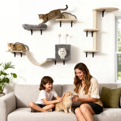 Lezecká 4dílná stěna pro kočky | béžová č.1