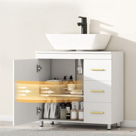 Toaletní skříňka se 3 zásuvkami 70 x 30 x 65 cm | bílá č.5