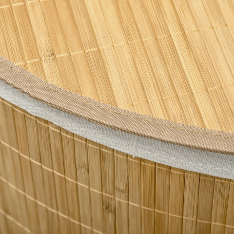 Rohový bambusový koš na prádlo | přírodní + bílý č.5