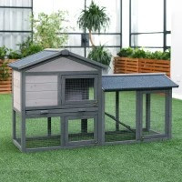 Bouda pro malá zvířata s volným výběhem 147 x 54 x 84 cm | šedá