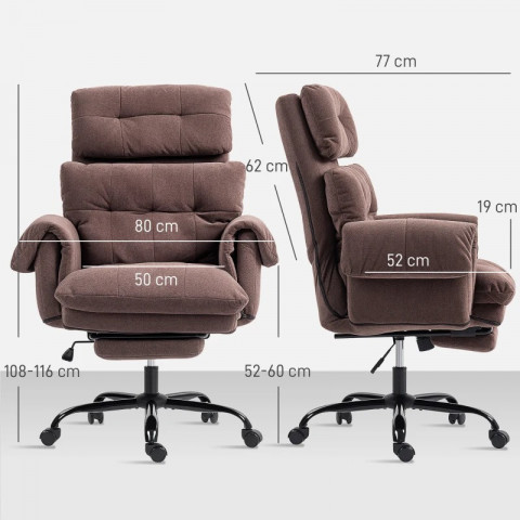 Ergonomická kancelářská židle s područkami | kávová č.4