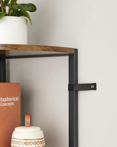 Rohová police 5 patrová 30 x 30 x 160 cm | hnědá, černá č.6