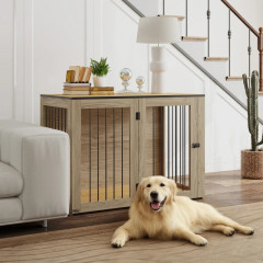 Prostorná dřevěná bouda pro psa 106 x 60 x 76 cm | dub