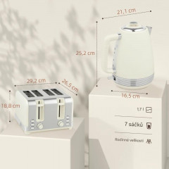 Topinkovač a rychlovarná konvice | krémově bílé č.2