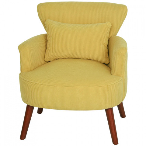 Čalouněné křeslo se zaoblenými područkami | žluté č.3