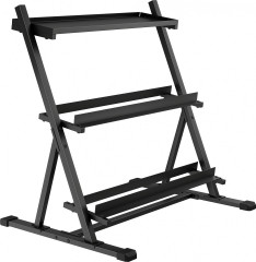 Nastavitelný třístupňový stojan na činky | černý č.1