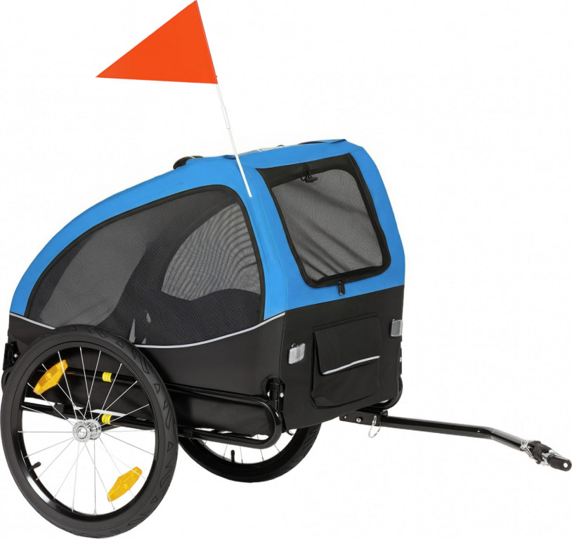 Skládací přívěs na kolo pro psy | modrý