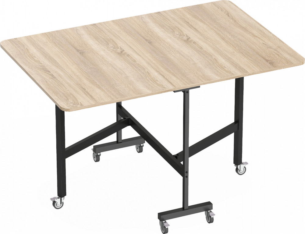 Kuchyňský stůl pro 4-6 osob s kolečky | přírodní