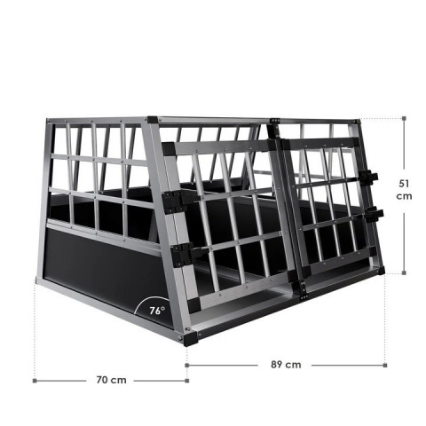Přepravní hliníkový box pro psy do auta 89 x 70 x 51 cm č.2
