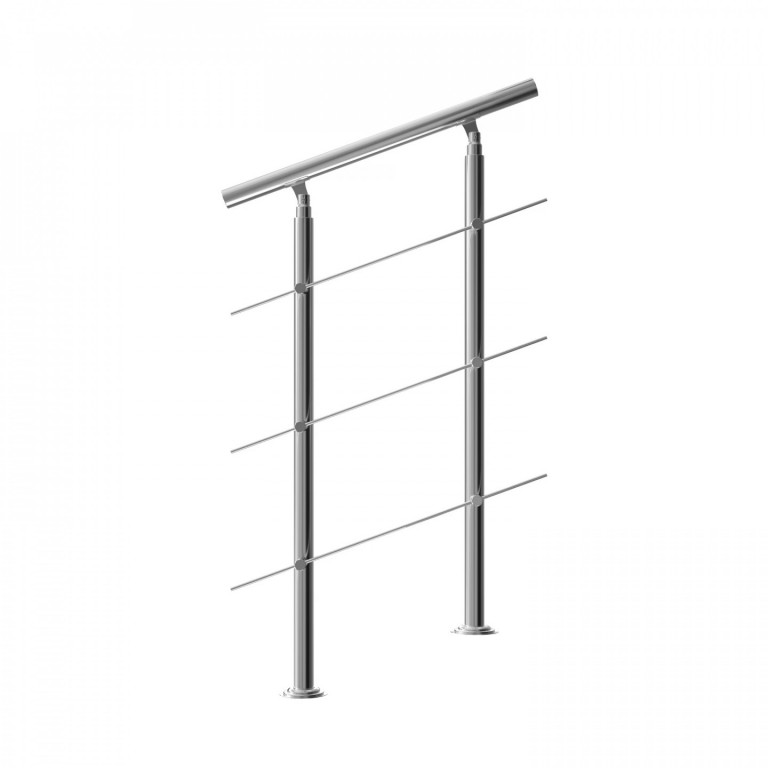 Designové zábradlí na schody z nerezové oceli 80cm | 3 vzpěry