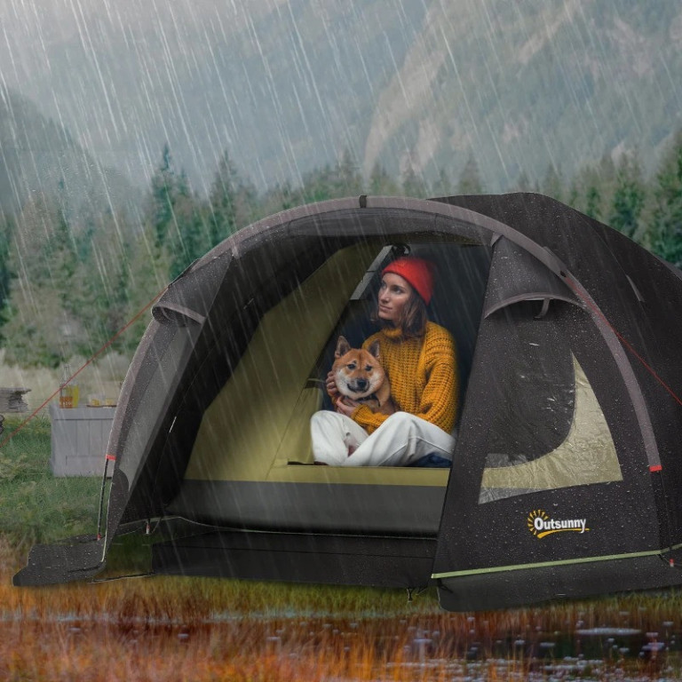 Lehký kempinkový stan pro 4 osoby | černý