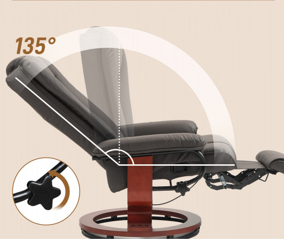 Polohovatelné otočné TV křeslo | hnědé č.3