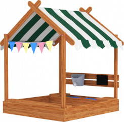 Pískoviště se stříškou 124x116x146 cm | oranžové č.1