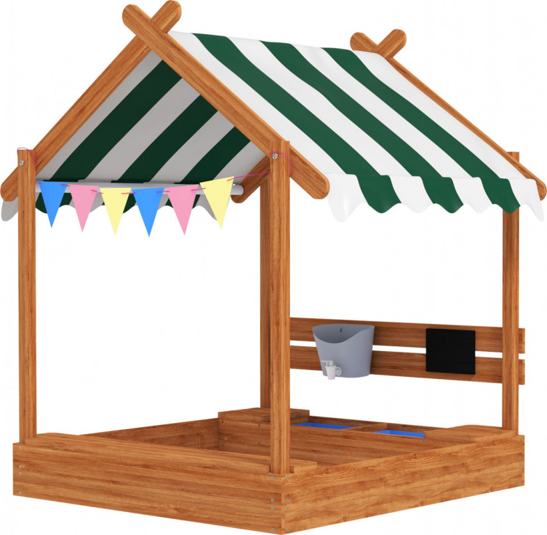 Pískoviště se stříškou 124x116x146 cm | oranžové