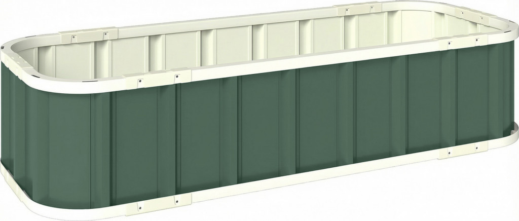 Vyvýšený ocelový záhon s nacvakávacími úchyty | světle zelený