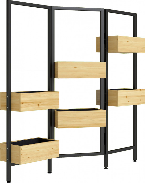 Vyvýšený záhon se skládací mříží | přírodní