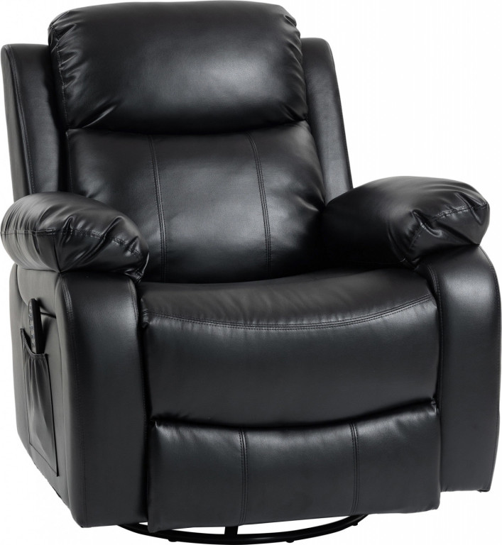 Polohovací lehátko s masážní funkcí | černé