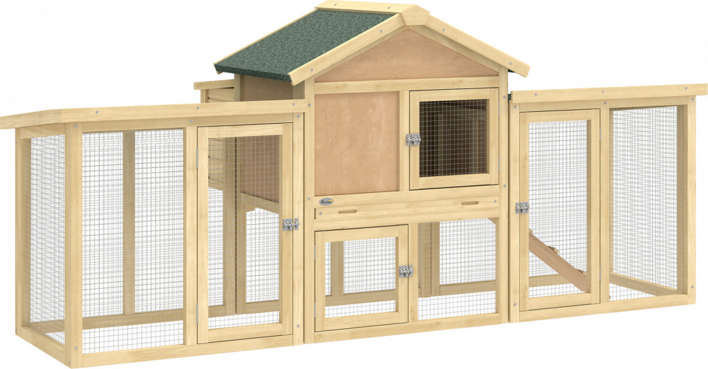 Kurník dřevěný 204x85x93 cm | přírodní