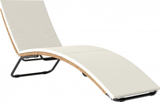 Polyratanové zahradní lehátko | krémově bílé č.1
