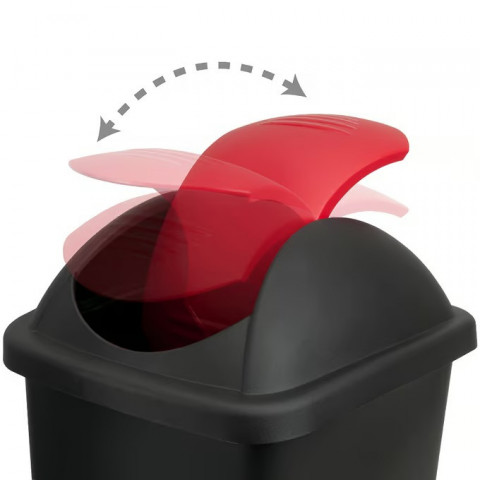 Odpadkový koš 60l | černý/červený č.3