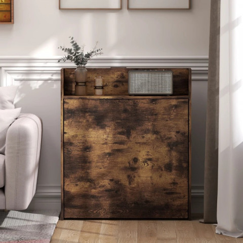 Rozkládací jídelní stůl se 4 policemi 80 x 90 x 93 cm | rustikálně hnědý č.6